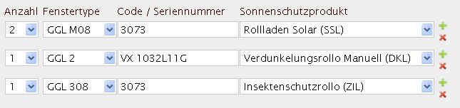 Velux Eingabebeispiel